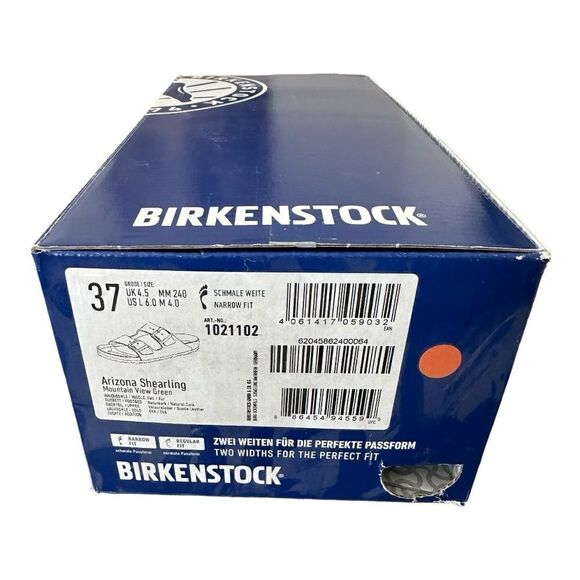 Birkenstock Arizona Shearling  Faux Fur Mountain View Green Women 6 Men 4 Narrow - Picture 8 of 9